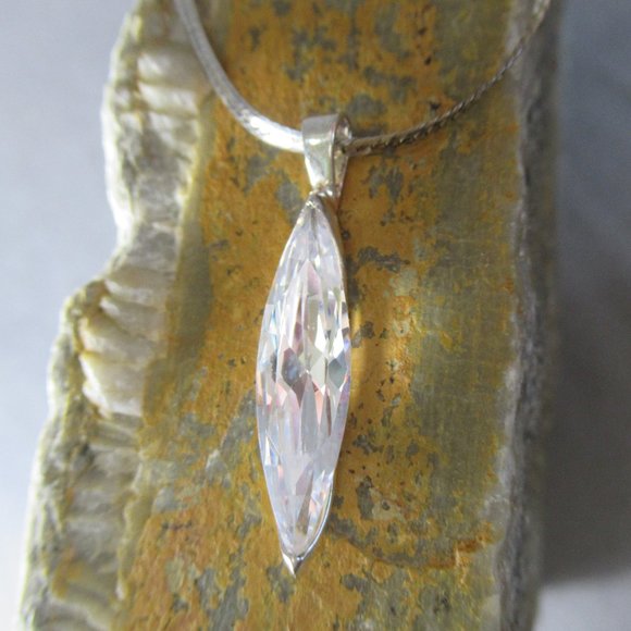 Ice Princess Pendant, Artisan Crystal Necklace Sterling Silver - Picture 2 of 8